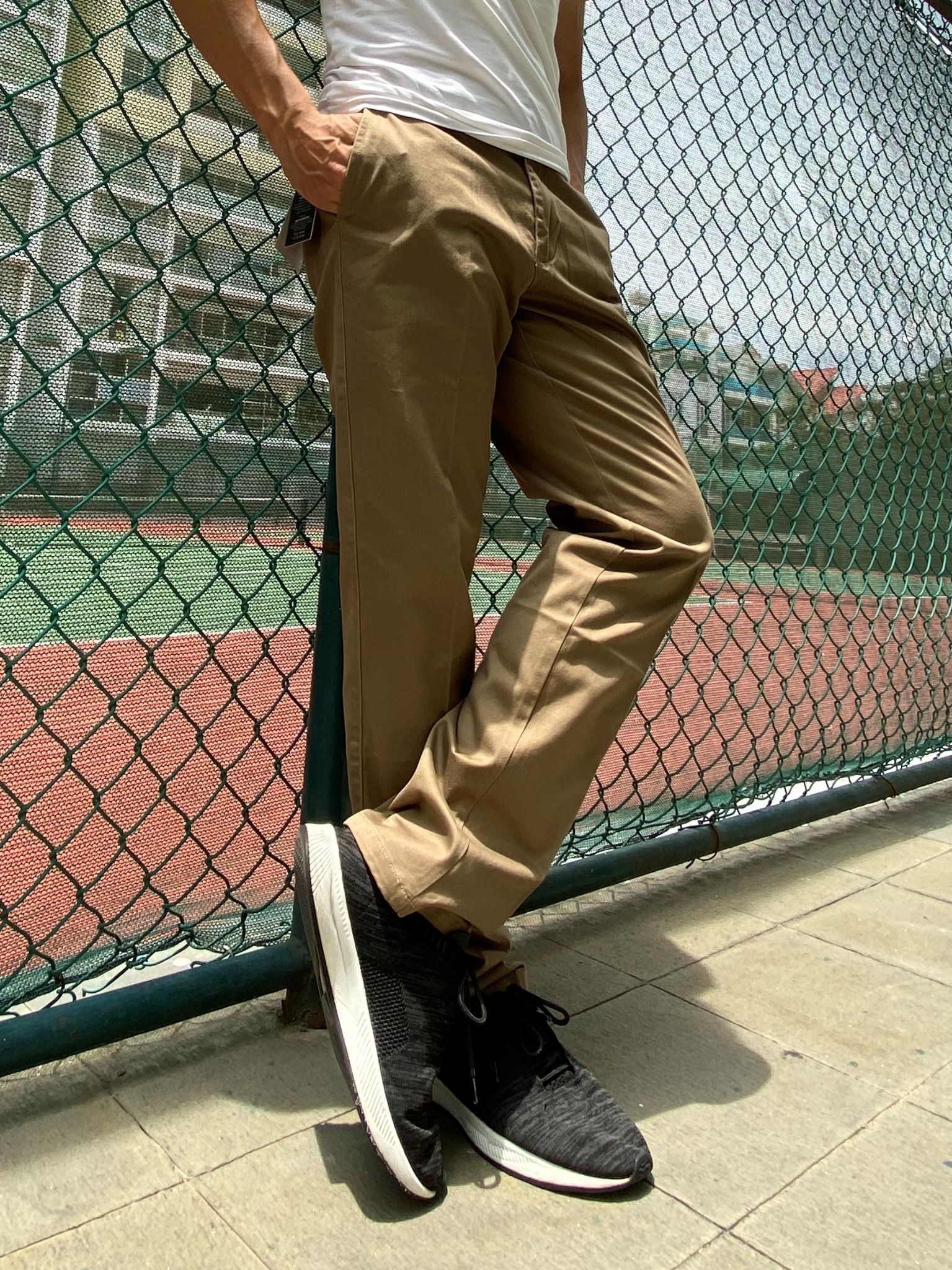  Men's cotton pants regular fit 