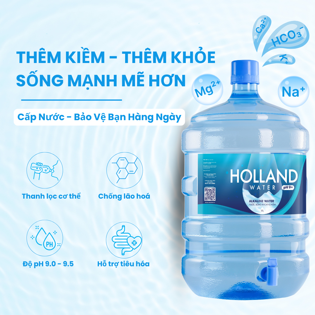  Nước khoáng kiềm Holland Water 19L 