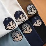  Áo Thun Cotton Unisex Logo Boy Thêu Maison De Mode 