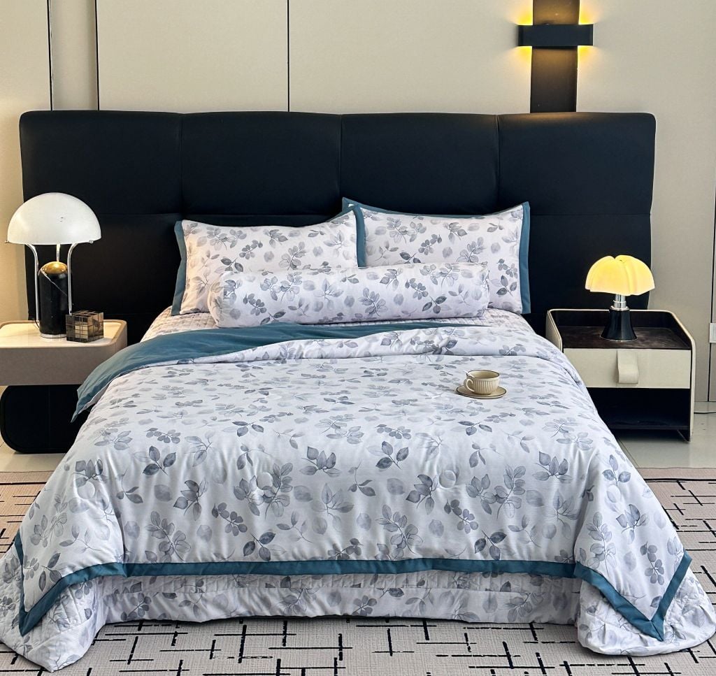 Bộ Chăn Ga Gối Trần Bông Hàn Quốc KOREA LYOCEL SWEET - King size + Queen size đều có thể sử dụng