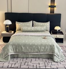 Bộ Chăn Ga Gối Trần Bông Hàn Quốc KOREA LYOCEL SWEET - King size + Queen size đều có thể sử dụng