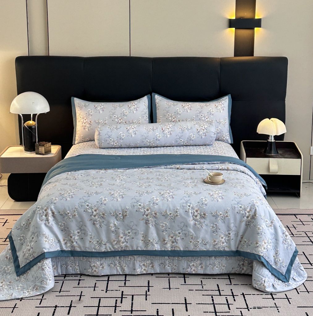Bộ Chăn Ga Gối Trần Bông Hàn Quốc KOREA LYOCEL SWEET - King size + Queen size đều có thể sử dụng