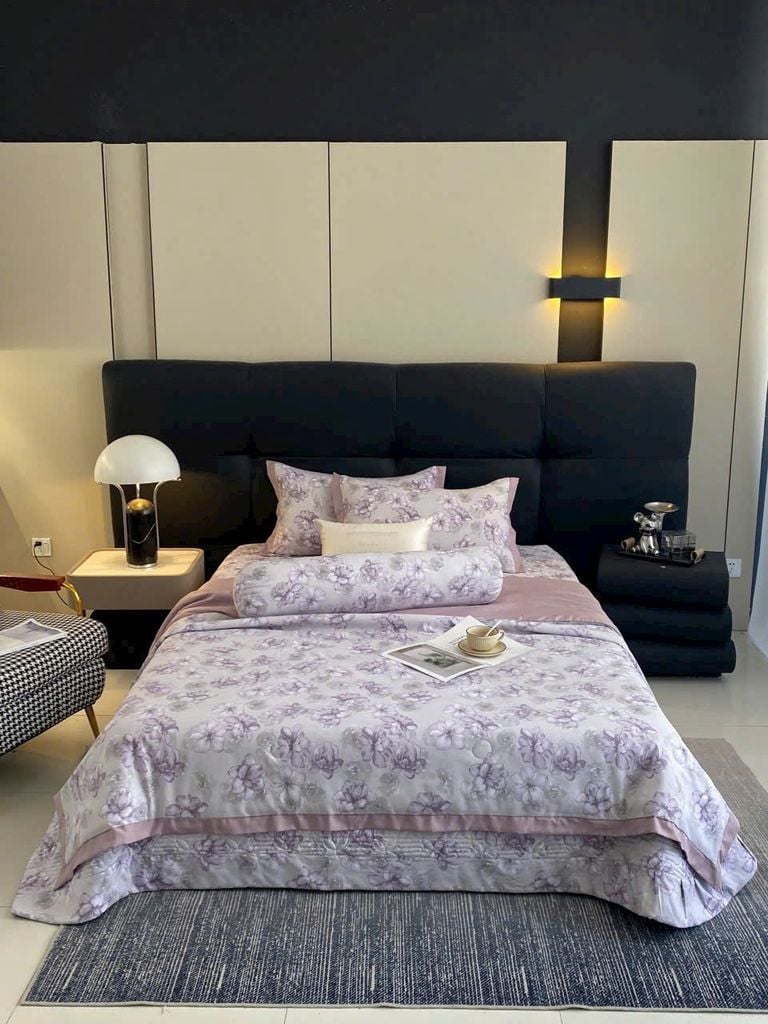 Bộ Chăn Ga Gối Trần Bông Hàn Quốc KOREA LYOCEL SWEET - King size + Queen size đều có thể sử dụng