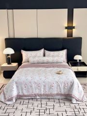 Bộ Chăn Ga Gối Trần Bông Hàn Quốc KOREA LYOCEL SWEET - King size + Queen size đều có thể sử dụng
