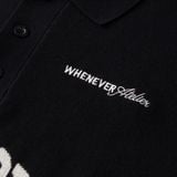 “WHENEVER” NY KNIT POLO SHIRT / BLACK