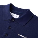 “WHENEVER” NY KNIT POLO SHIRT / NAVY