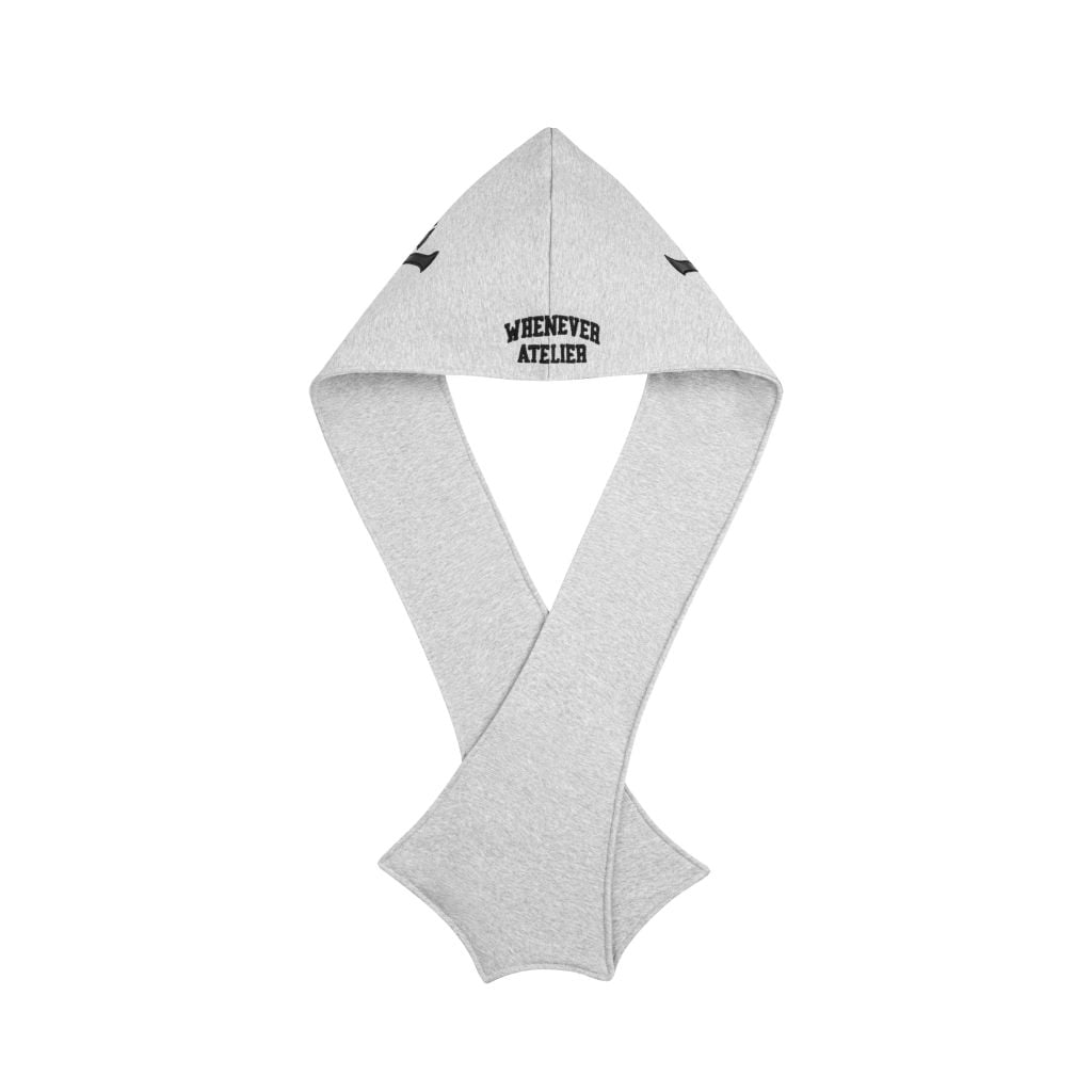 "WHENEVER' PATCHWORK HOODED SCARF / PREMIUM GREY