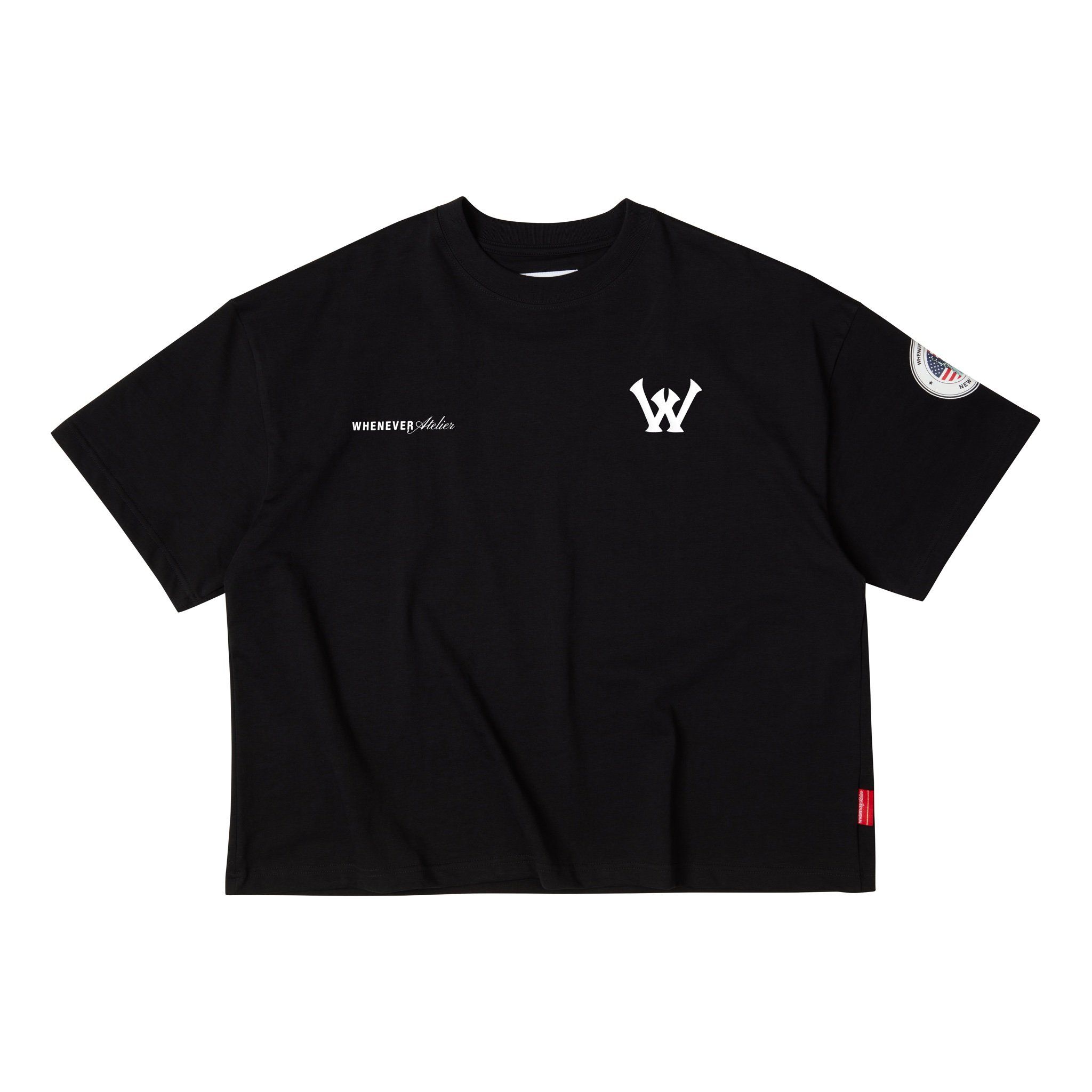 “WHENEVER” W BASIC T-SHIRT / BLACK