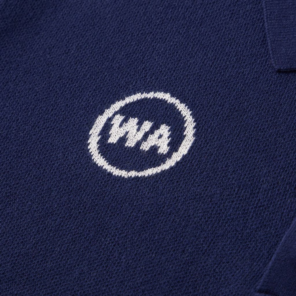 “WHENEVER” NY KNIT POLO SHIRT / NAVY