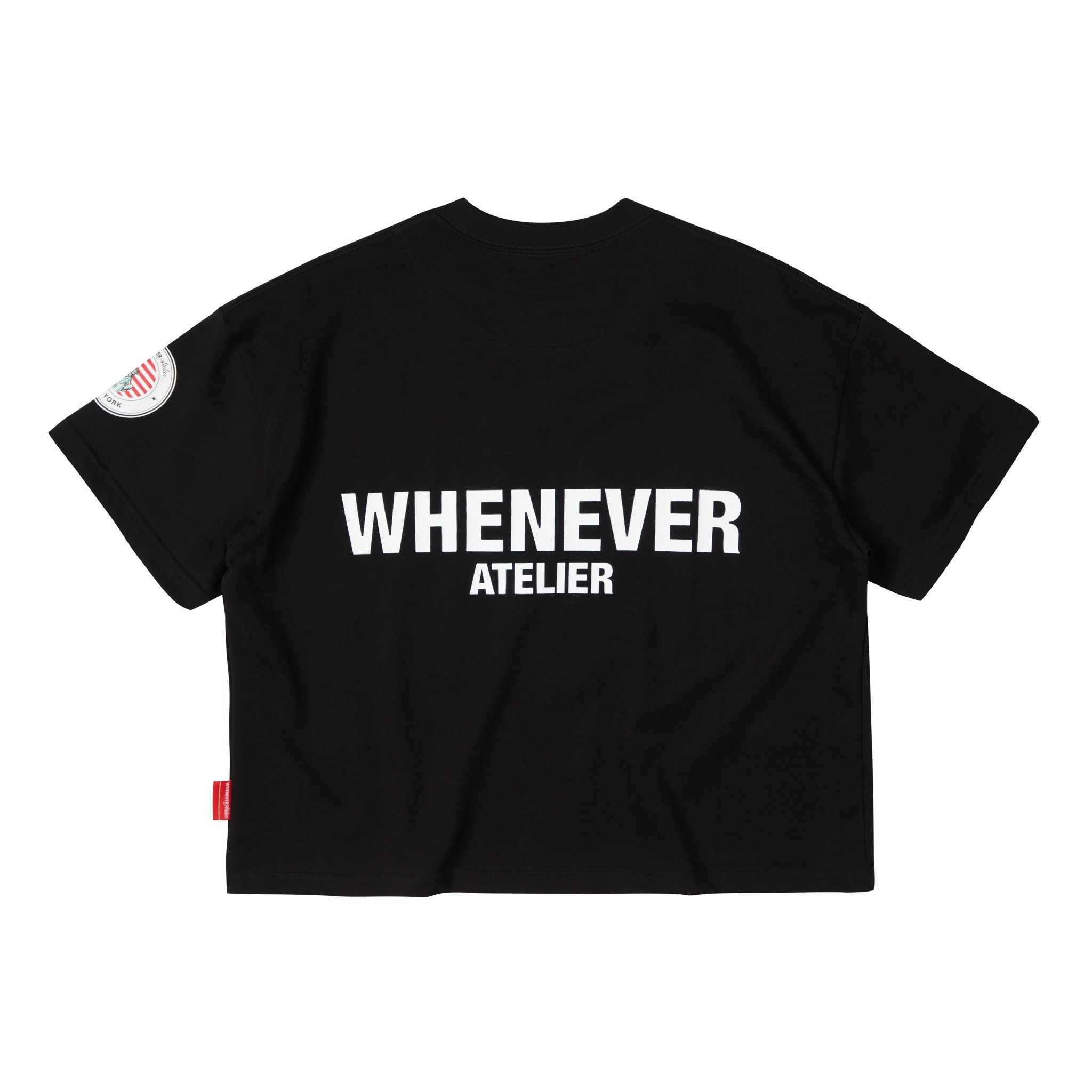 “WHENEVER” W BASIC T-SHIRT / BLACK