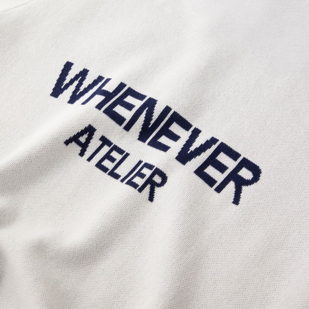 “WHENEVER” NY KNIT POLO SHIRT / WHITE