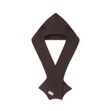 "WHENEVER" PATCHWORK HOODED SCARF / BROWN