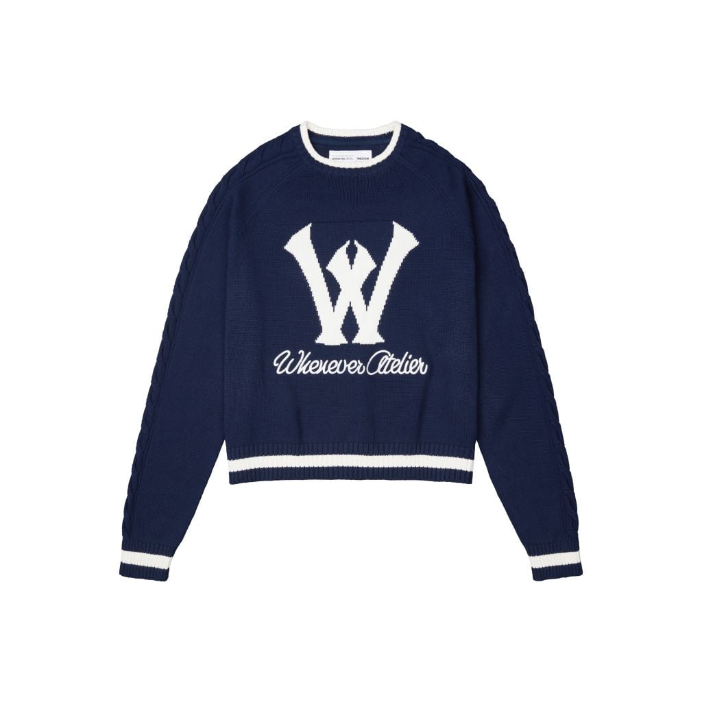 “WHENEVER” KNIT SWEATER / NAVY