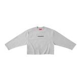 “WHENEVER” SS25 EMBROIDERED LOGO LONG SLEEVES T-SHIRT / GREY