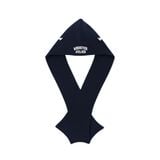 "WHENEVER" PATCHWORK HOODED SCARF / NAVY