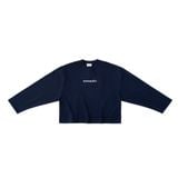 “WHENEVER” SS25 EMBROIDERED LOGO LONG SLEEVES T-SHIRT / NAVY