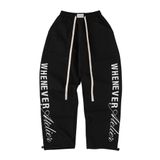“WHENEVER” BIG LOGO SWEATPANTS / BLACK