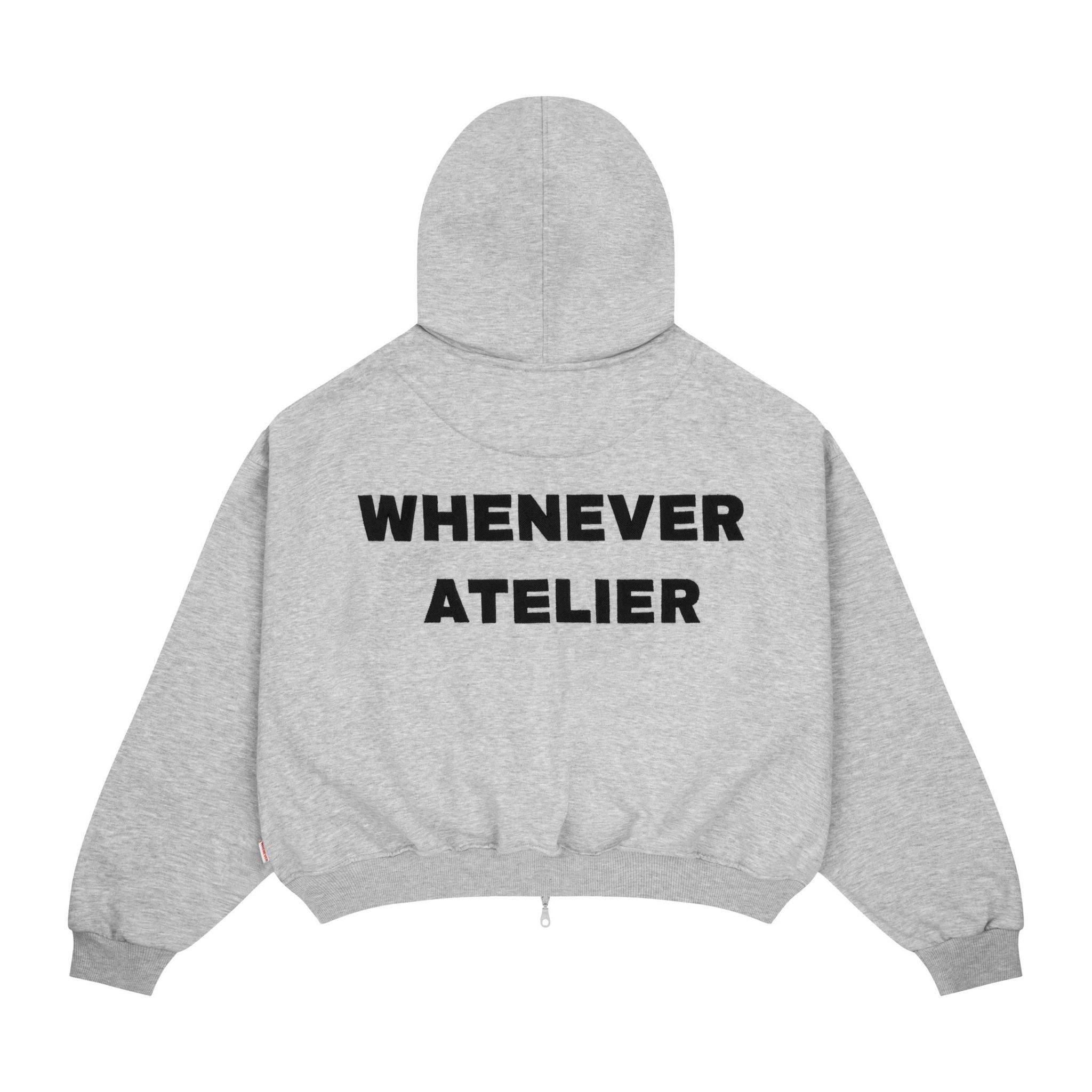 “WHENEVER” BASIC ZIP-UP HOODIE / PREMIUM GREY VER 2