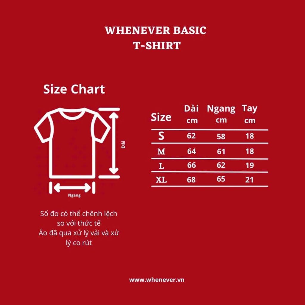 “WHENEVER"  BASIC T-SHIRT / WHITE BLACK