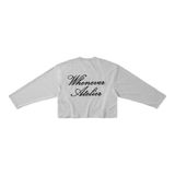 “WHENEVER” SS25 EMBROIDERED LOGO LONG SLEEVES T-SHIRT / GREY
