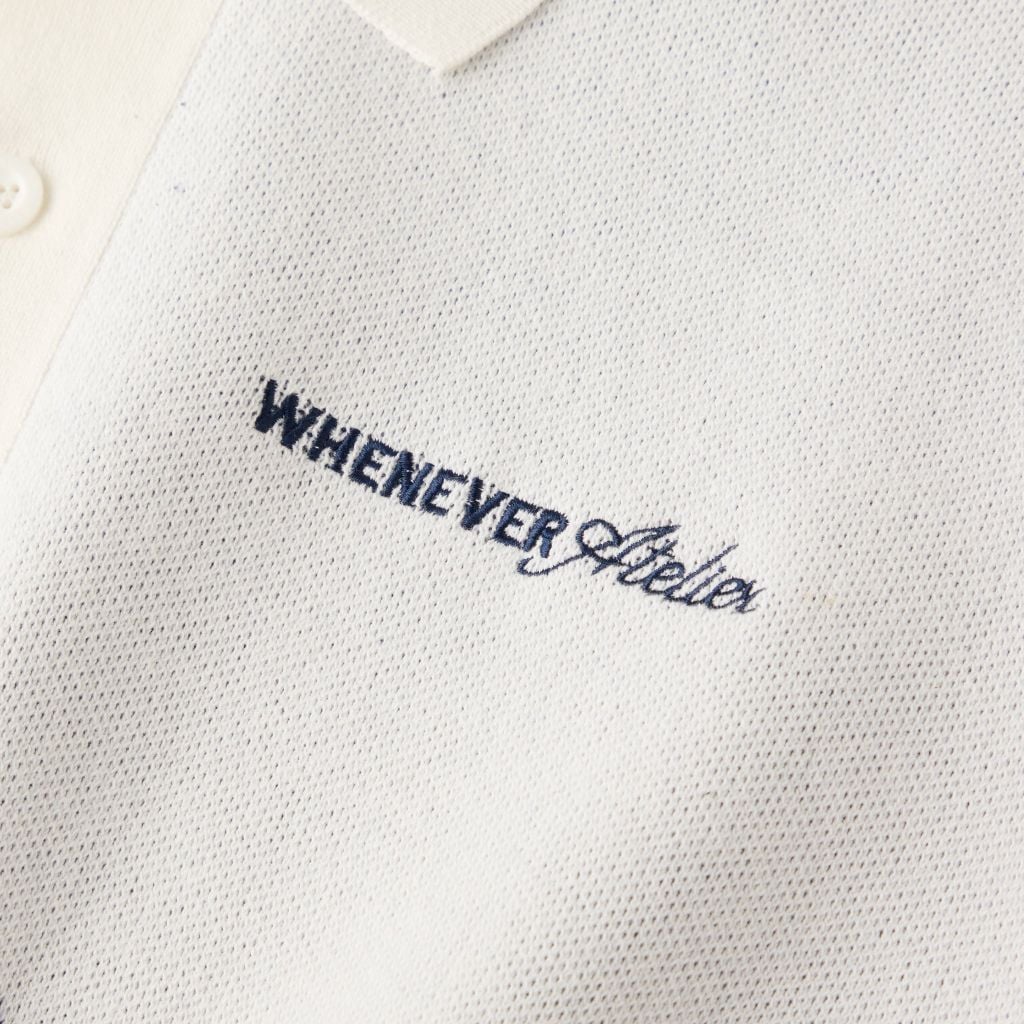 “WHENEVER” NY KNIT POLO SHIRT / WHITE