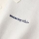 “WHENEVER” NY KNIT POLO SHIRT / WHITE
