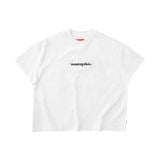 “WHENEVER” SS25 EMBROIDERED LOGO T-SHIRT / WHITE
