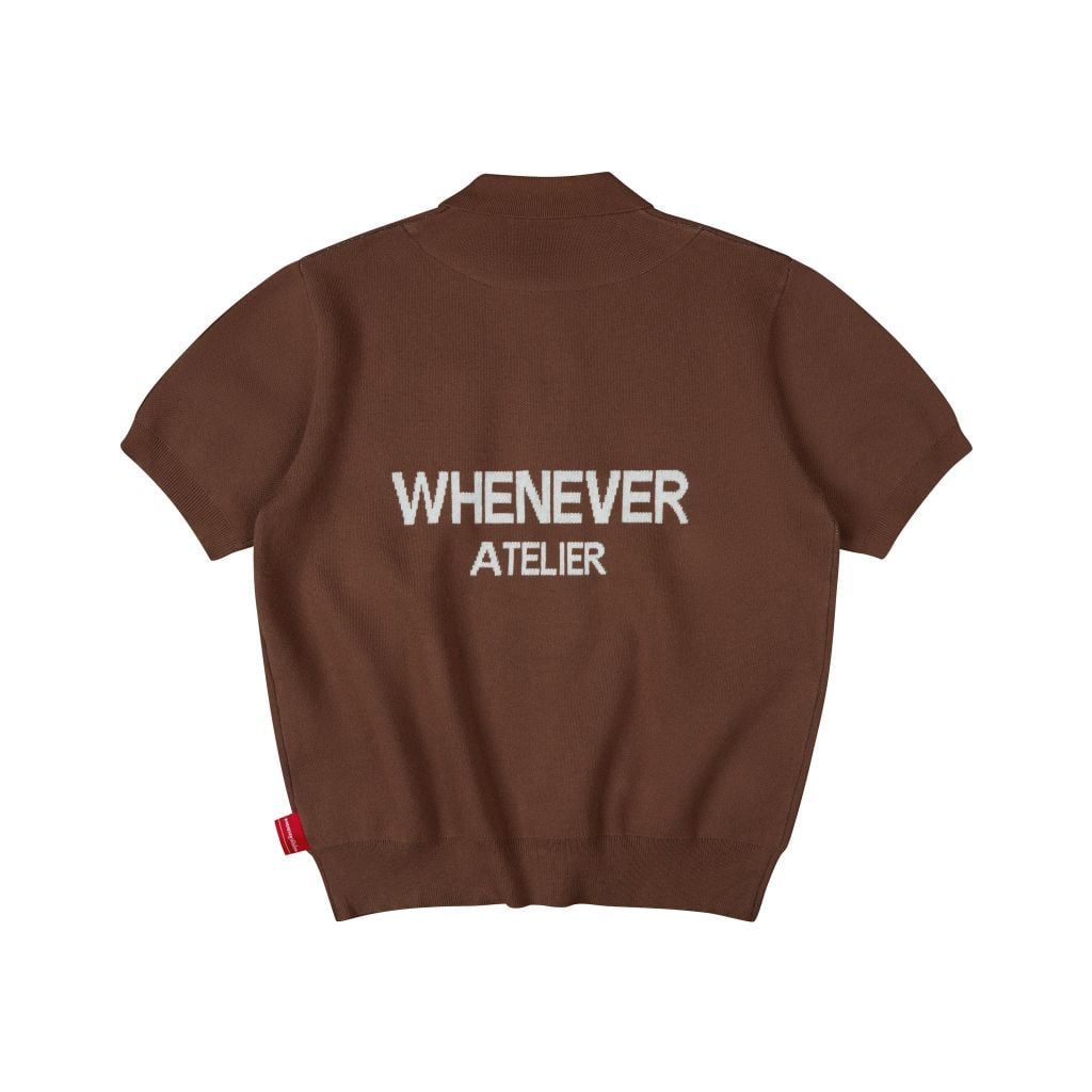 “WHENEVER” NY KNIT POLO SHIRT / BROWN