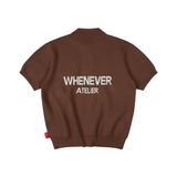 “WHENEVER” NY KNIT POLO SHIRT / BROWN