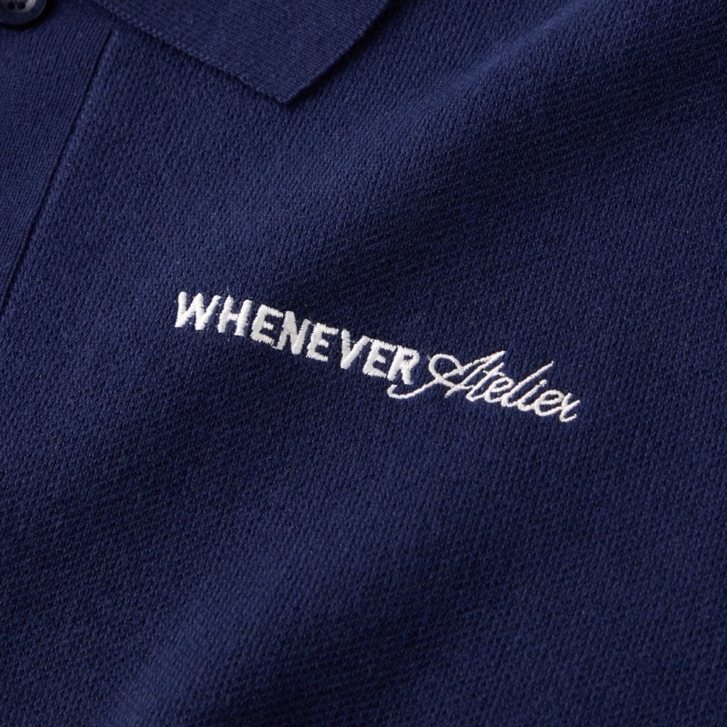 “WHENEVER” NY KNIT POLO SHIRT / NAVY