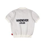 “WHENEVER” NY KNIT POLO SHIRT / WHITE