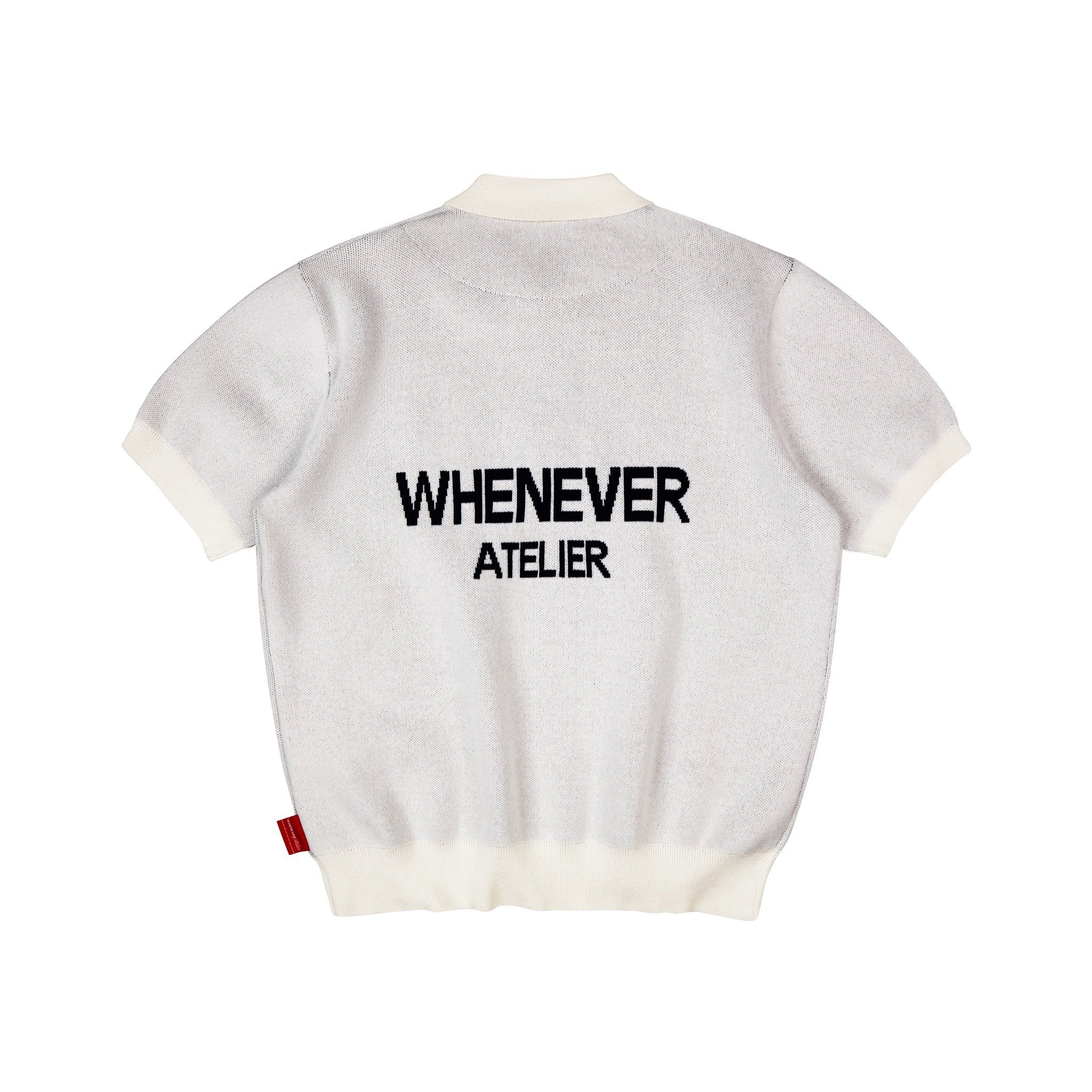 “WHENEVER” NY KNIT POLO SHIRT / WHITE