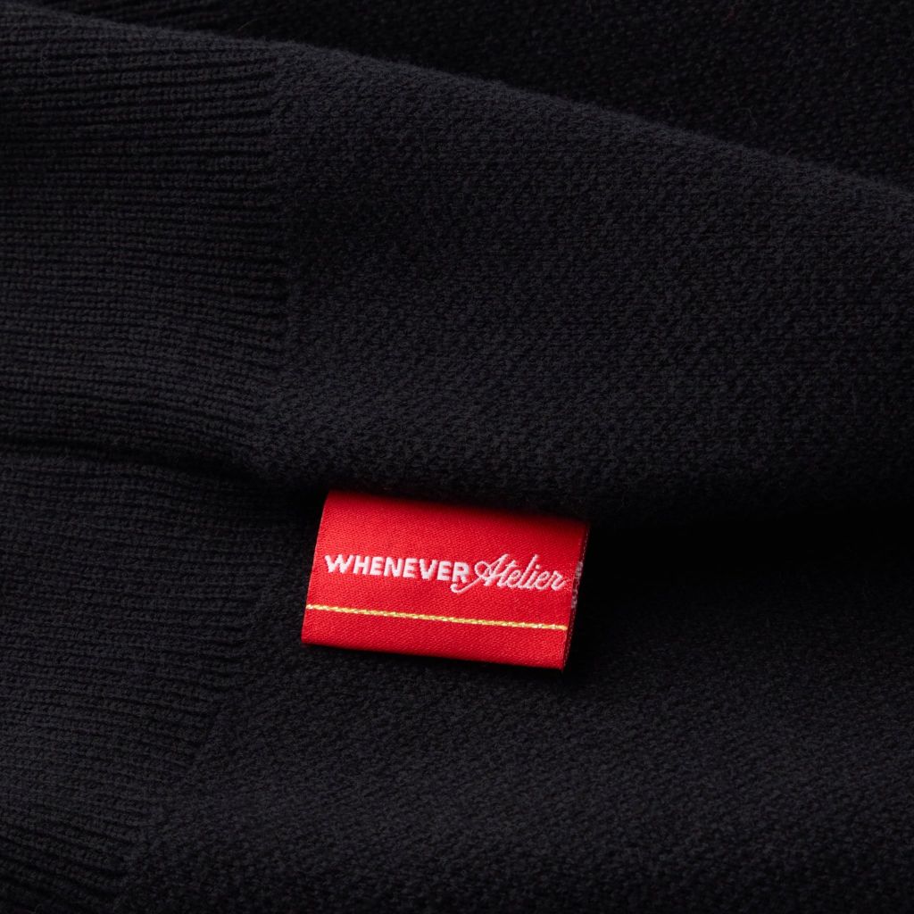 “WHENEVER” NY KNIT POLO SHIRT / BLACK
