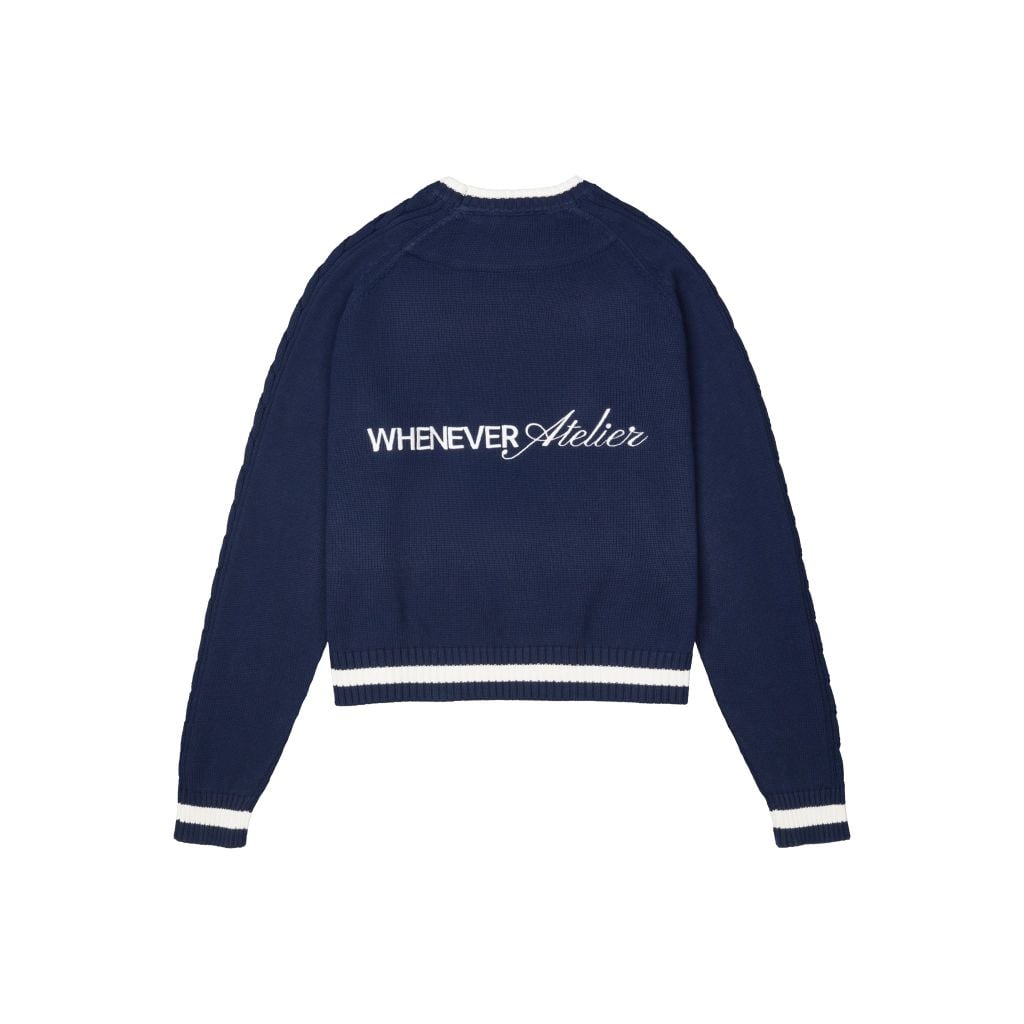“WHENEVER” KNIT SWEATER / NAVY