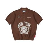 “WHENEVER” NY KNIT POLO SHIRT / BROWN