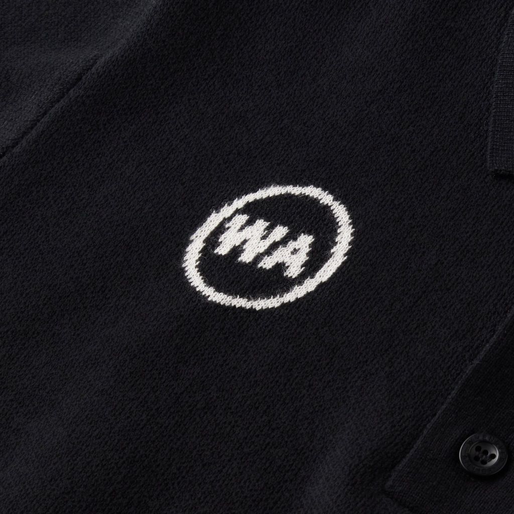 “WHENEVER” NY KNIT POLO SHIRT / BLACK
