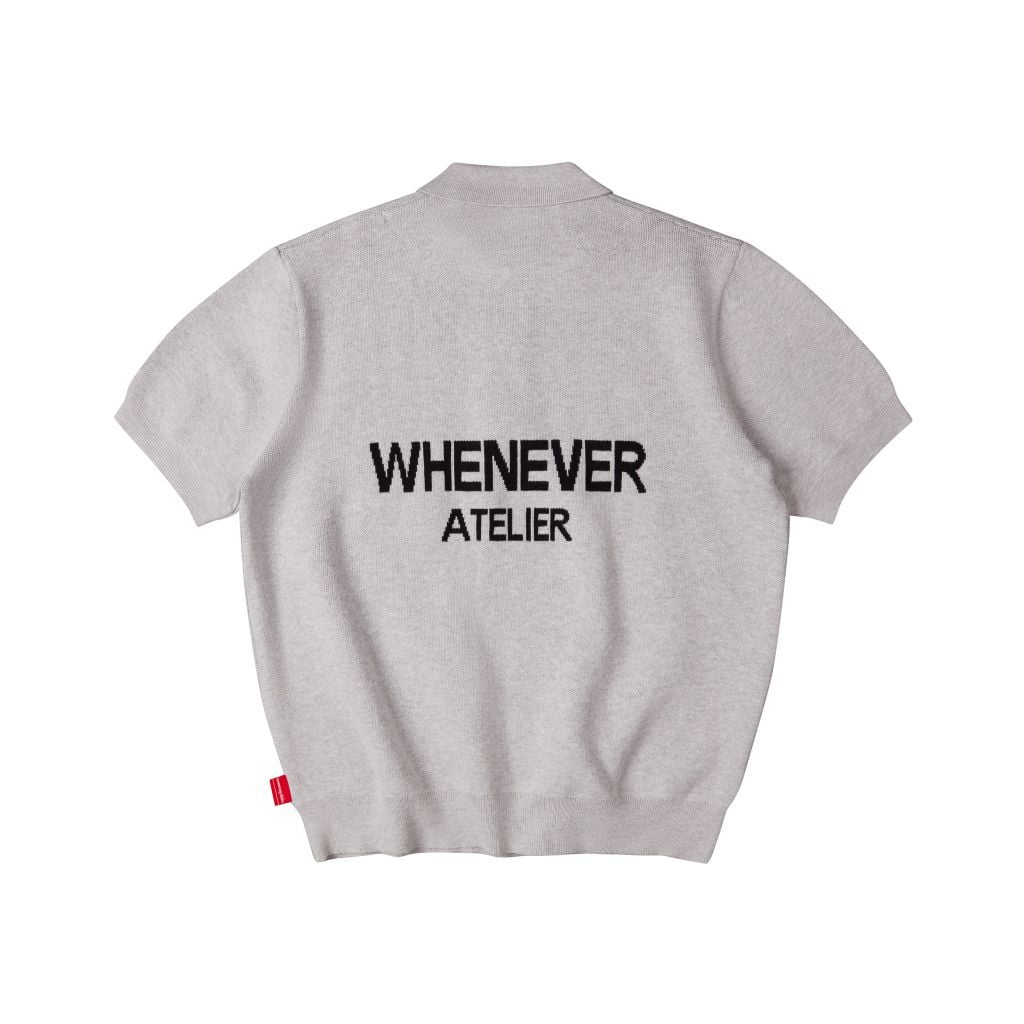 “WHENEVER” NY KNIT POLO SHIRT / GREY