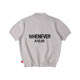 “WHENEVER” NY KNIT POLO SHIRT / GREY