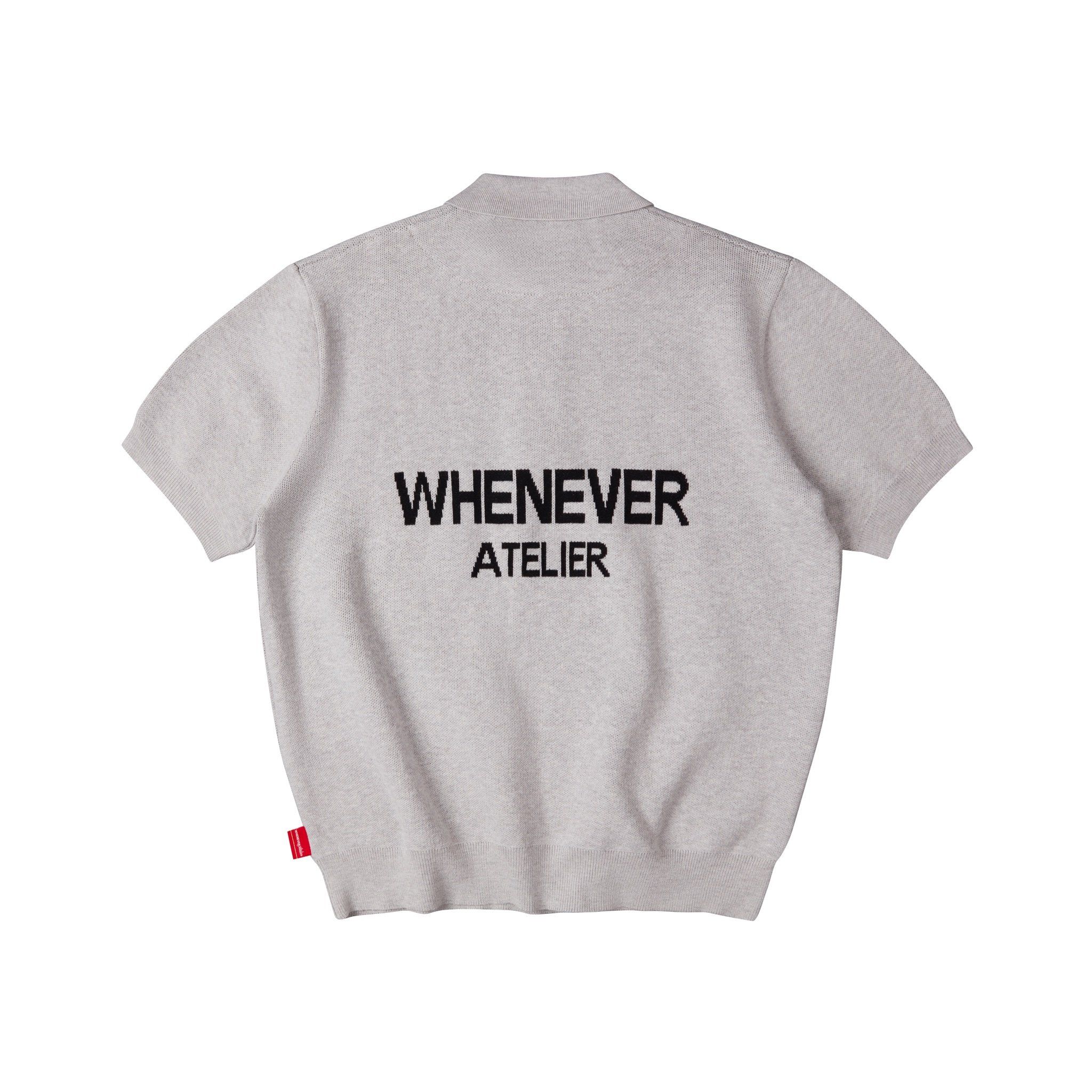 “WHENEVER” NY KNIT POLO SHIRT / GREY