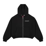 “WHENEVER” BASIC ZIP-UP HOODIE / BLACK VER 2