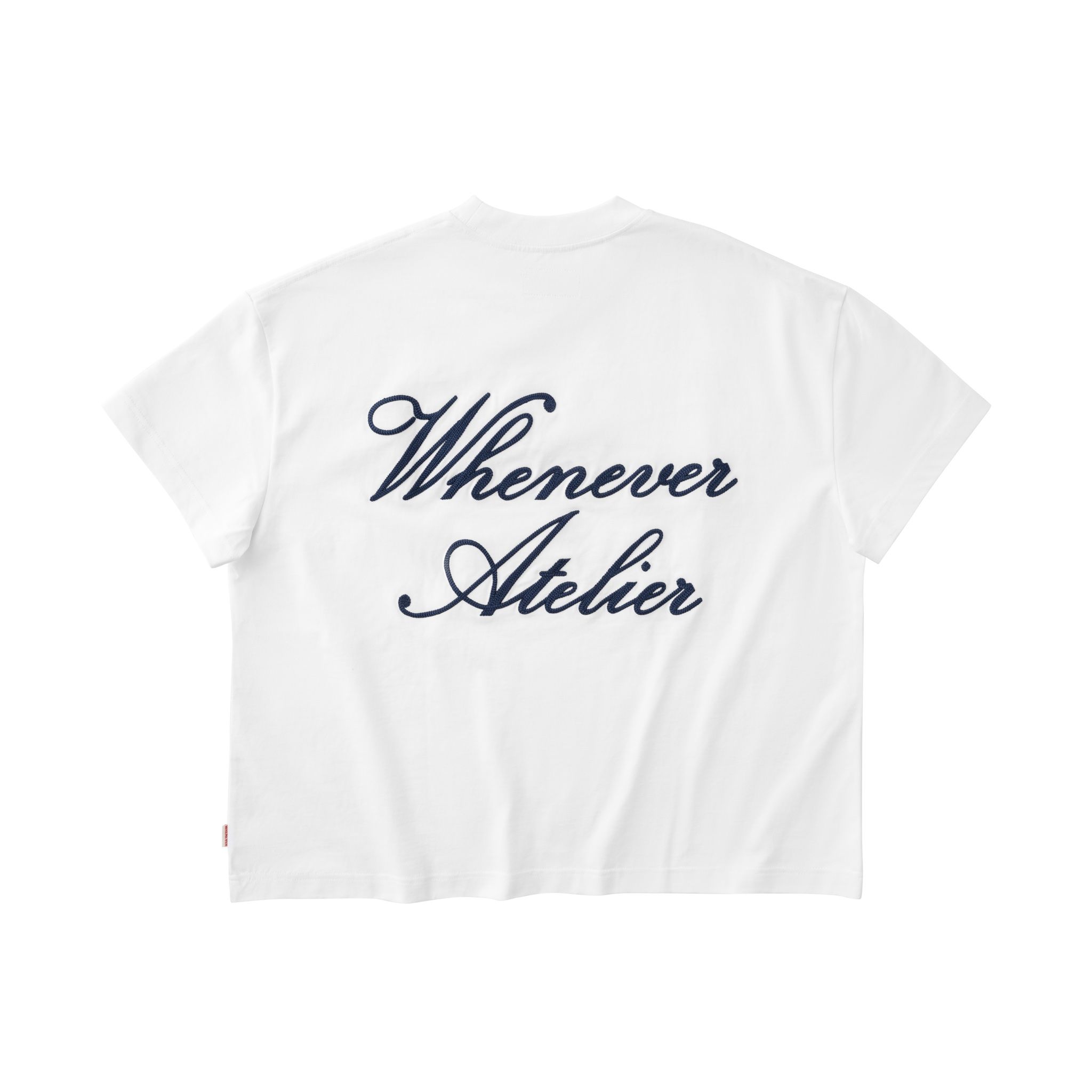 “WHENEVER” SS25 EMBROIDERED LOGO T-SHIRT / WHITE