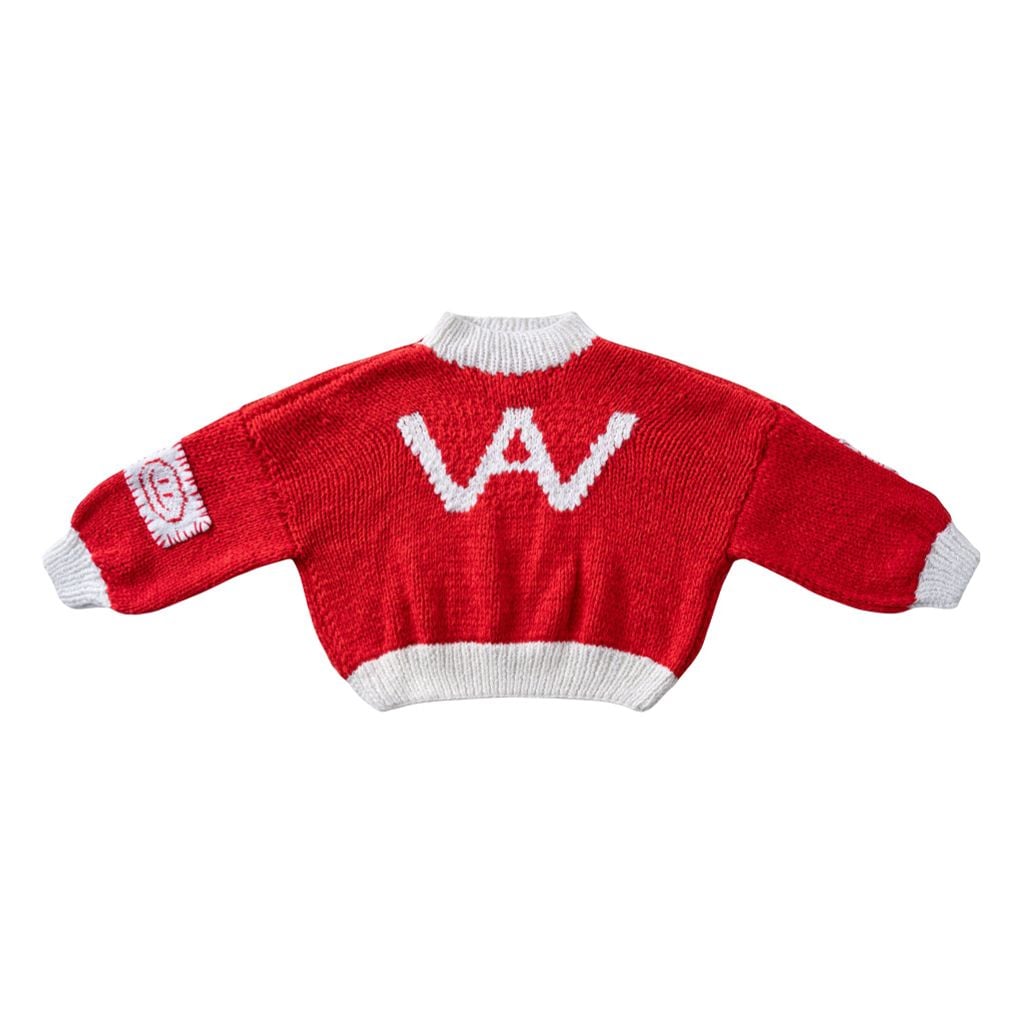 “WHENEVER ATELIER” KNIT WOOL SWEATER / RED