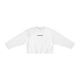 “WHENEVER” SS25 EMBROIDERED LOGO LONG SLEEVES T-SHIRT / WHITE