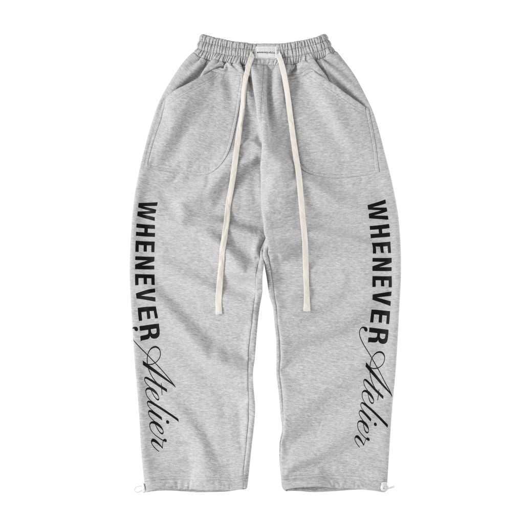 “WHENEVER” BIG LOGO SWEATPANTS / PREMIUM GREY