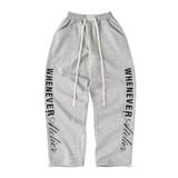 “WHENEVER” BIG LOGO SWEATPANTS / PREMIUM GREY