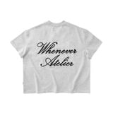“WHENEVER” SS25 EMBROIDERED LOGO T-SHIRT / GREY