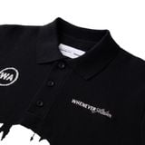 “WHENEVER” NY KNIT POLO SHIRT / BLACK
