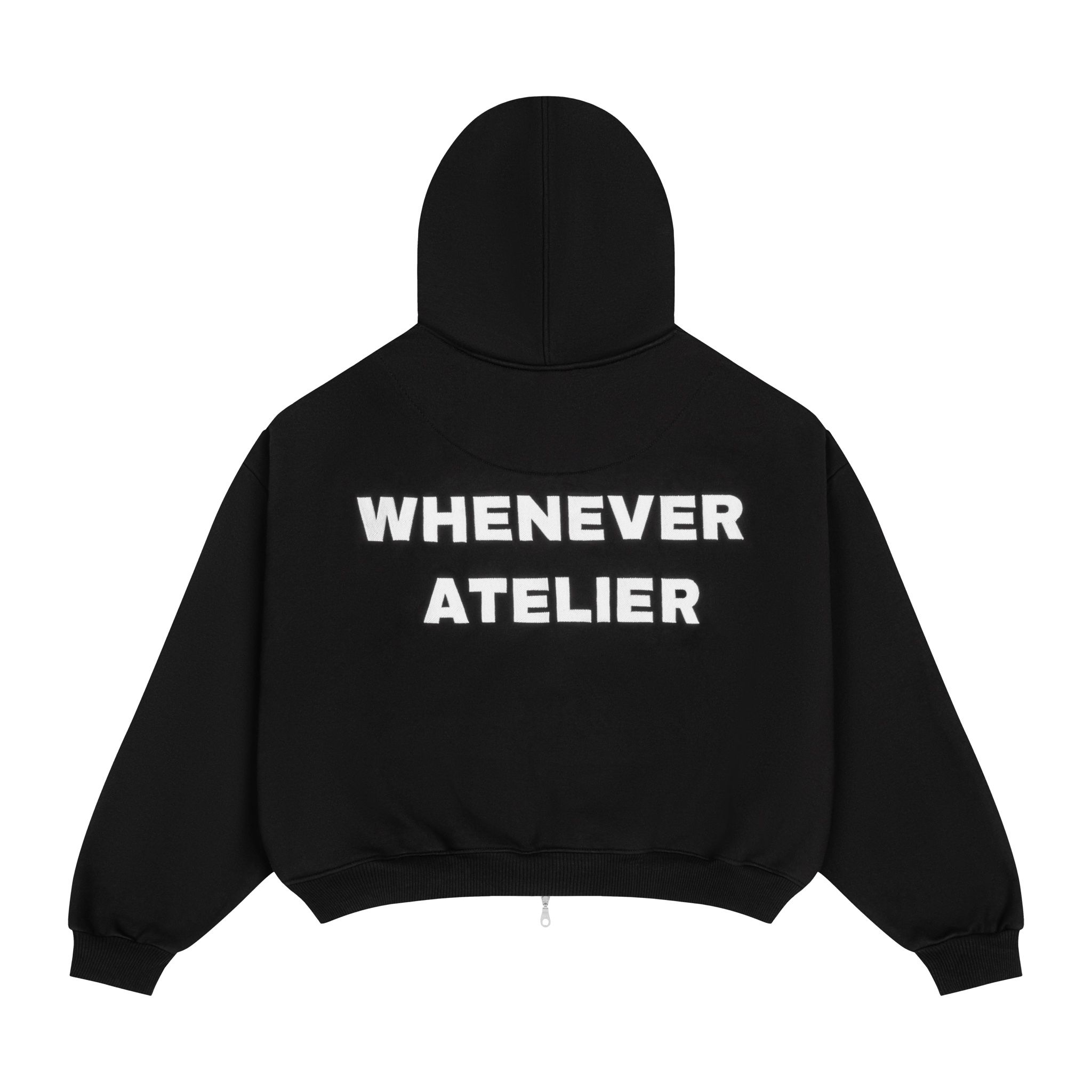“WHENEVER” BASIC ZIP-UP HOODIE / BLACK VER 2