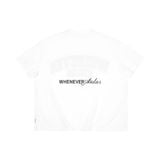 “WHENEVER” LOGO-EMBROIDERED COTTON T-SHIRT / WHITE