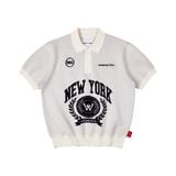 “WHENEVER” NY KNIT POLO SHIRT / WHITE